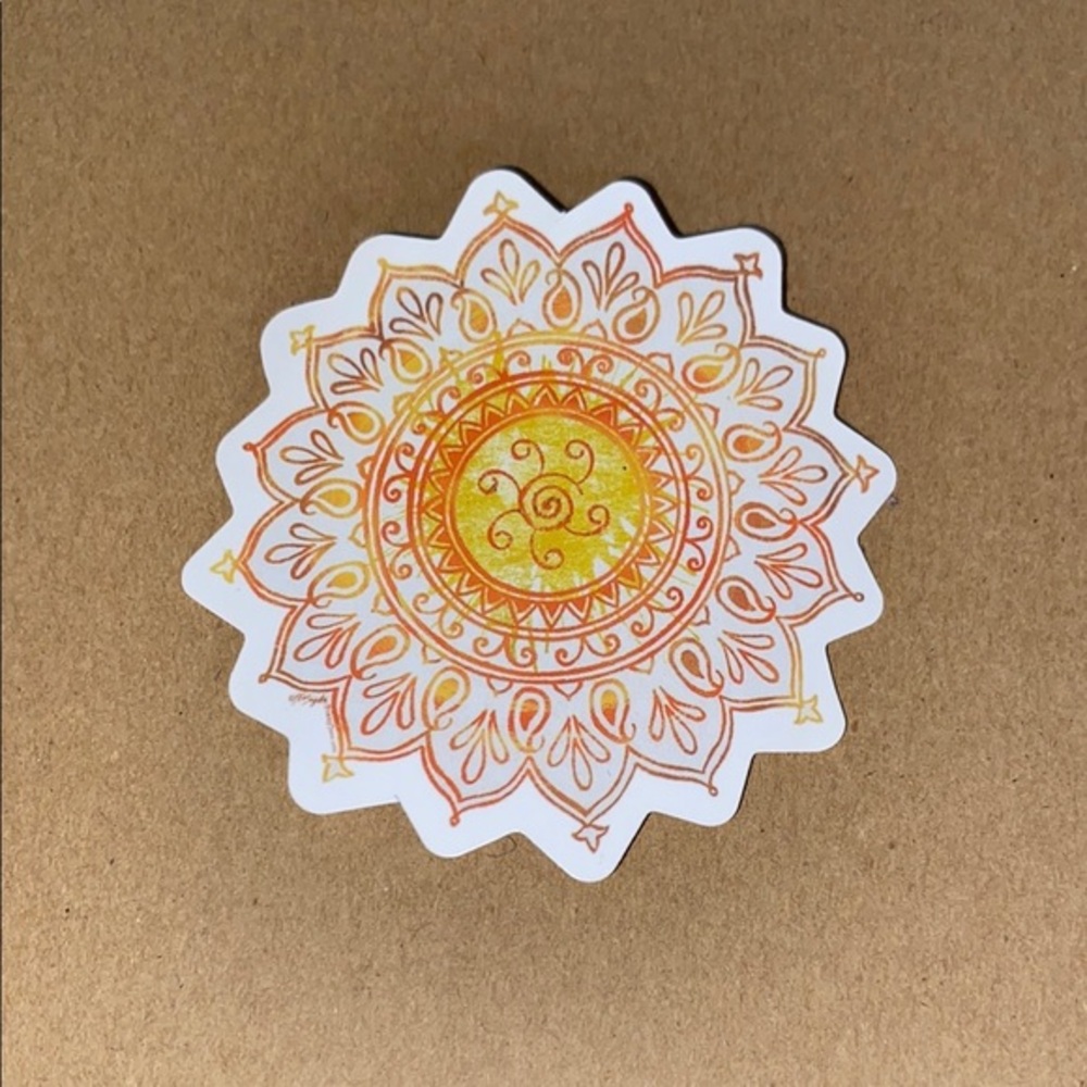 🌈20/$12🌈 Mandala Design Sticker - Orange and Yellow